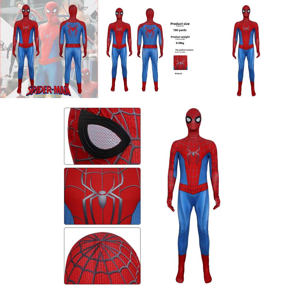 Tuta da cosplay di Spider-Man 4 in tessuto di poliestere per costume di Halloween