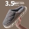 Waterproof Down Slippers for Men - Autumn/Winter, Non-slip, Thick Sole, Plush, Plus Size