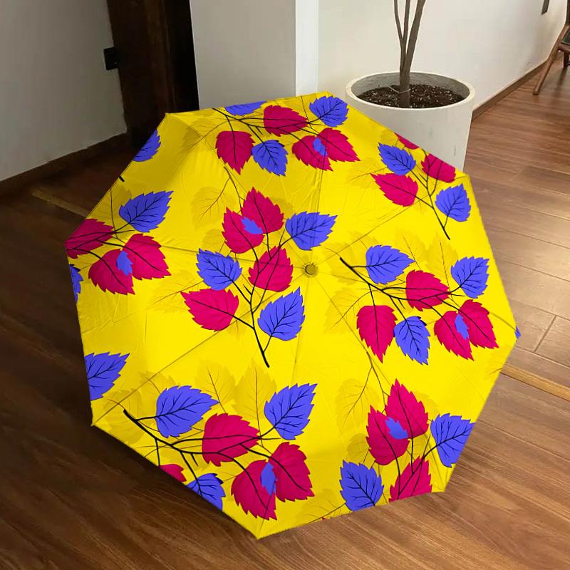 

1pc Autumn Leaves Pattern Automatic Open/Close Umbrella, Formal Events - Ideal Gift for Family or Friends, Outdoor Accessory yy251211193