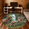 1pc dinosaur jungle Round Chair mat Area Rug - Non-Slip, Floor Mat for Office, Bedroom, and Indoor Decor c1125329