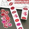 500Pcs/Roll Blazing Red Lips Kids Rewards Stickers - DIY Scrapbooks Album Decor Sealing Label Decals