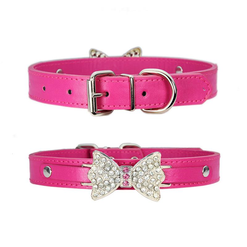Hundehalsband aus Leder, glitzerndes Strass-Haustierhalsband, luxuriöses modisches Haustierhalsband für Katzen, Welpen, Zwergspitz, Teddy, Hunde, Heimtierbedarf