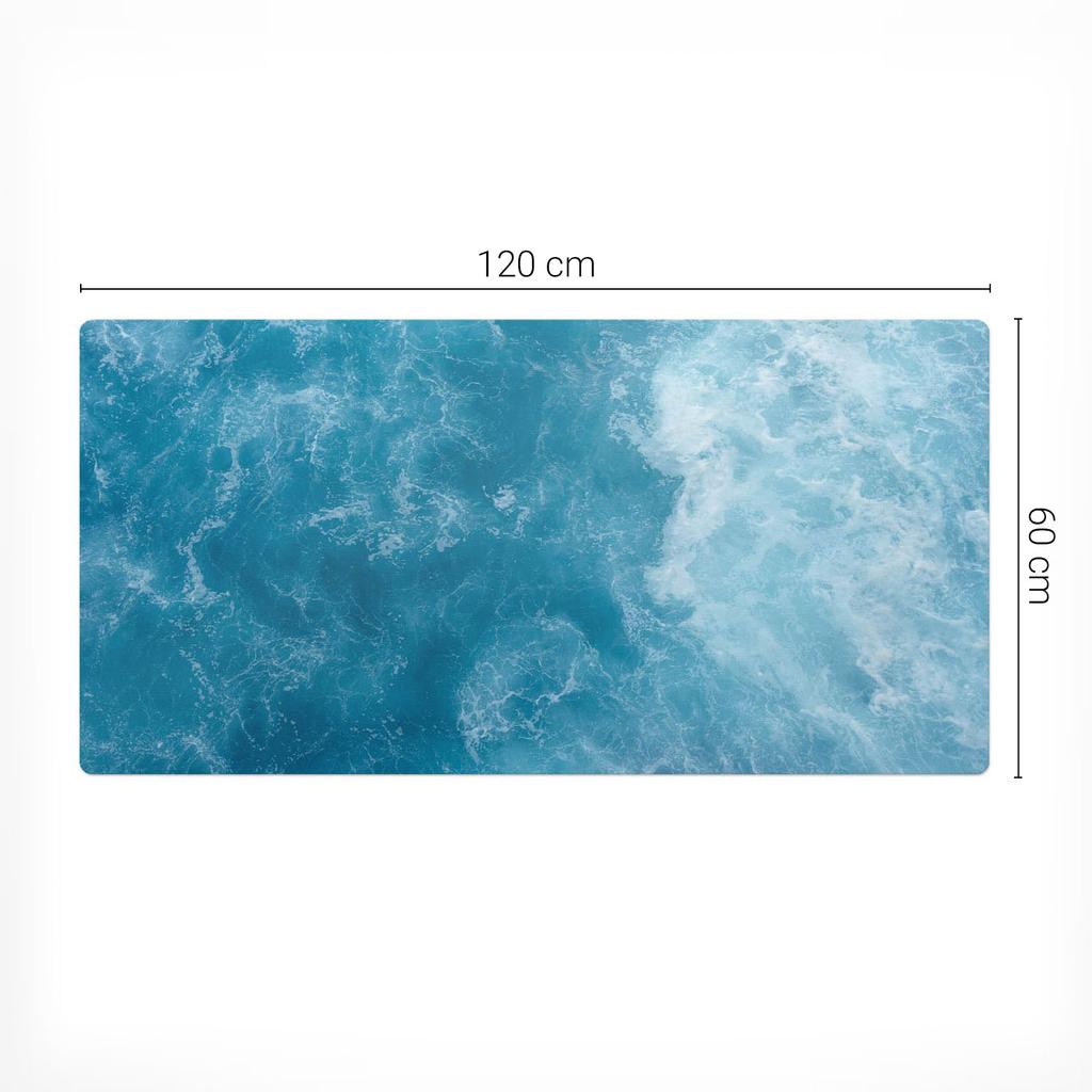 Non-slip Vinyl Decorative Mat Wavy Ocean Waves 120X60 Cm