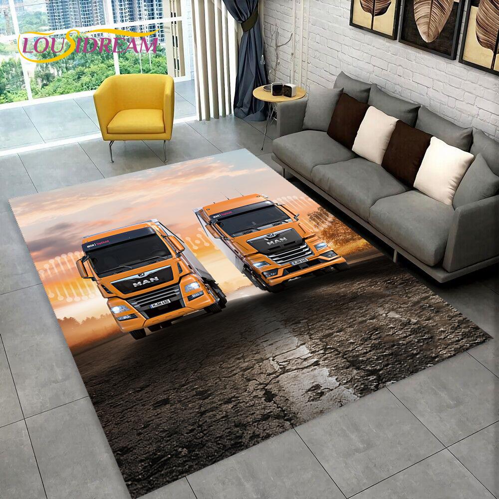 Latest MAN Truck Lorry 3D Printing Rug Carpet for Living Room Bedroom Home Decor,Floor Mat Non-slip Decoration for Sofa Doormat