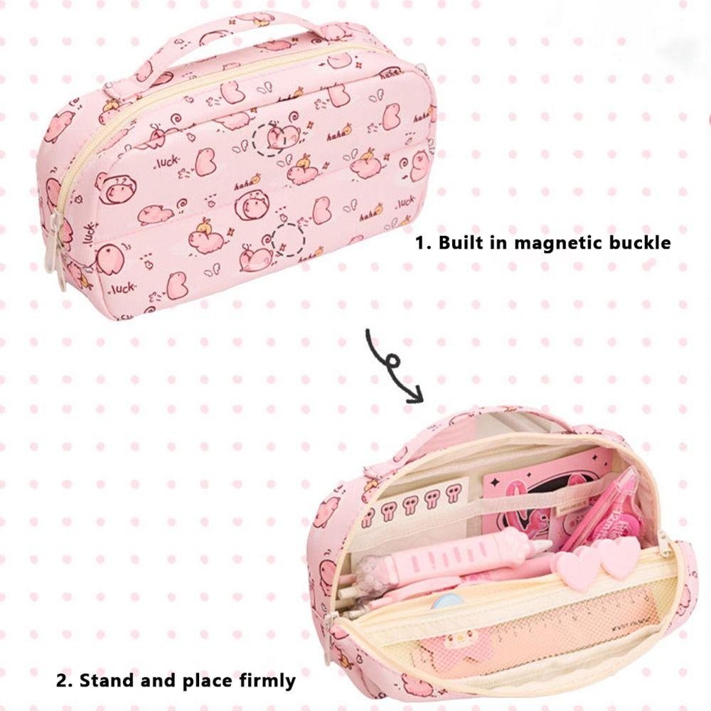 Capybara Pencil Case Six Layers Stationery Pouch Portable Pen Bag  Back To School Gift