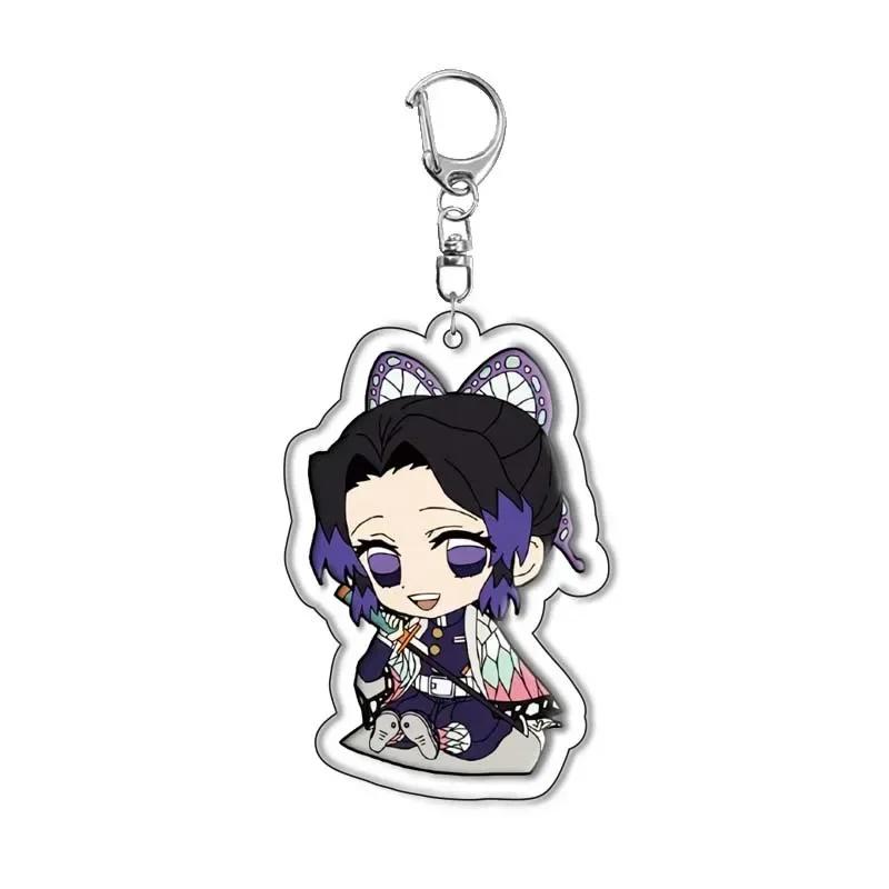 Hot Anime Demon Slayer Acrylic Keychains Tokitou Muichirou Agatsuma Zenitsu Keychain Bag Pendant Car Key Ring Anime Jewelry