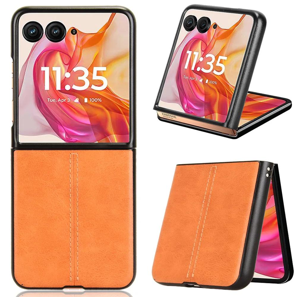 Stitching Fabric Leather Texture Case for Motorola Razr 0 Ultra Moto Razr 40 Plus Cover Lightweight Coque Fundas Capa