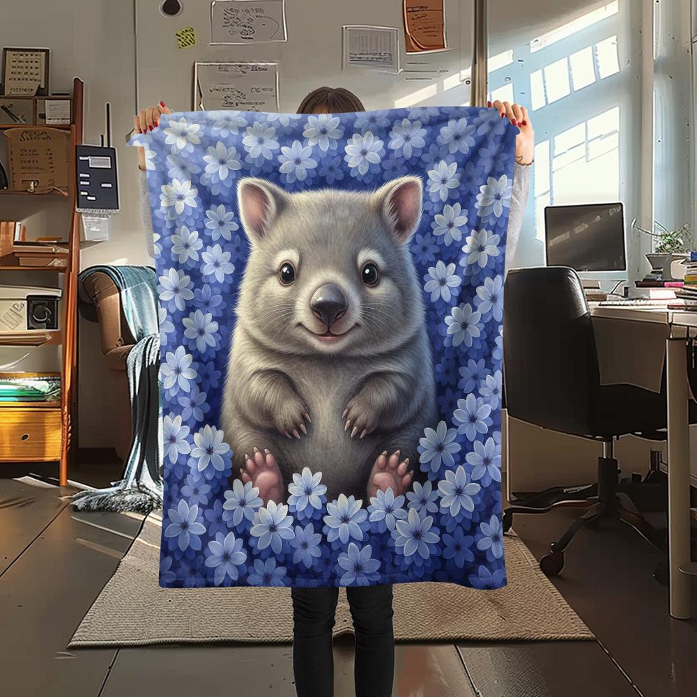 1Pc Cartoon Print Flannel Blanket, High Quality Comfortable for All Seasons, Home Decor, Warmth and Comfort, Perfect for Christmas Birthday Gift