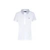 Printed Short Sleeve Polo Shirt Women Tops White GWJT07572-0000