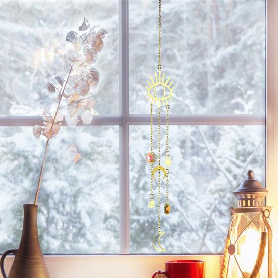 Yousheng Faux Crystal Sun Catchers Prismatic Wind Chimes Rainbow Prisms Hanging Ornaments for Home Balcony Garden Decor