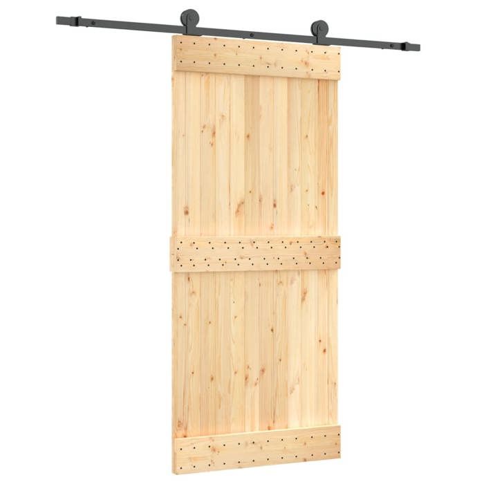 VidaXL Porte coulissante et kit de quincaillerie 90x210 cm pin massif, porte intérieure, porte de grange intérieure 3203067