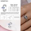 Retro 925 Sterling copper Sapphire Heart&Crown&Star Palace Pattern Ring Romantic Zircon Accessories