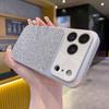 Fashion Blingbling Glitter Small Grid Pattern Window With Camera Glass Film Phone Cover Case for iPhone 17 16 15 14 13Pro Max