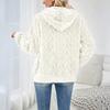 Damenmode Langarm Einfarbig Kapuzenpullover Jacke