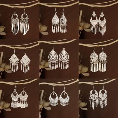 Retro Miao Earrings, Tourist Attractions, Flower Long Fringed Earrings Wholesale
