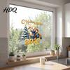 Removable Window Film for Home Russian New Year Sheep Cling 2027 PVC Static Sticker with Scratch Resistant Bathroom Decals Tree and Snowflake