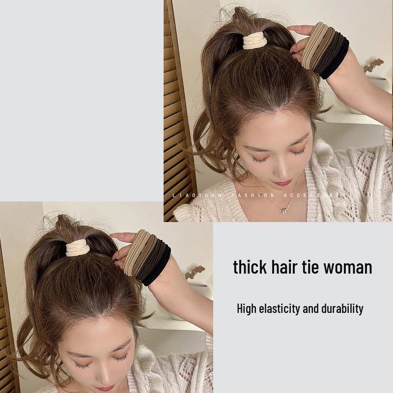 Durable Seamless High Elasticity Women's Hair Tie – Damage-Free Hair Band & Bun Ring