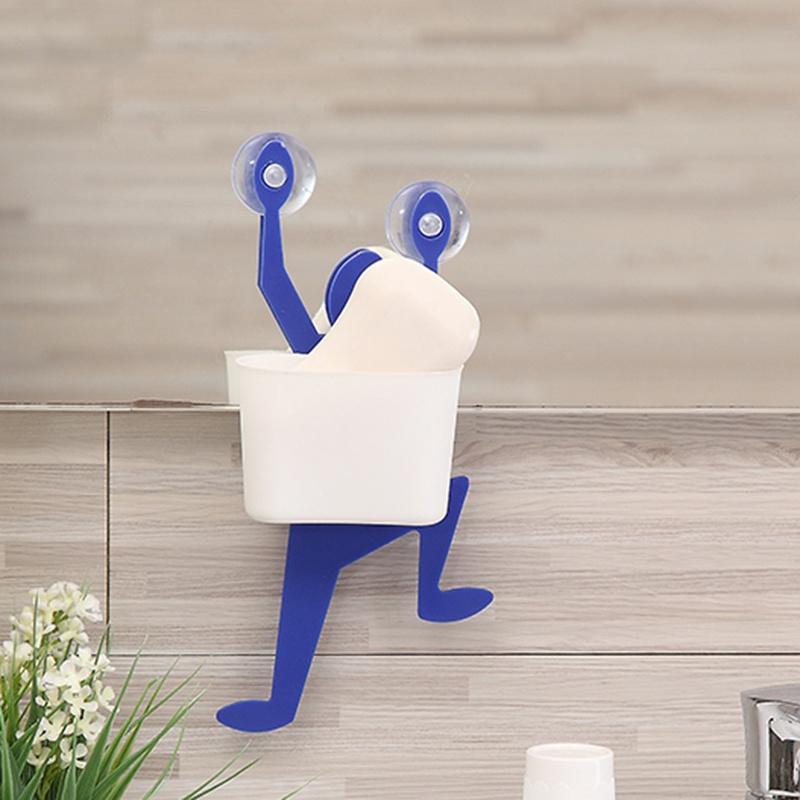 Creativity Adsorb Funny Climbing Soap Box Home Washroom Storage Shelves Pendant