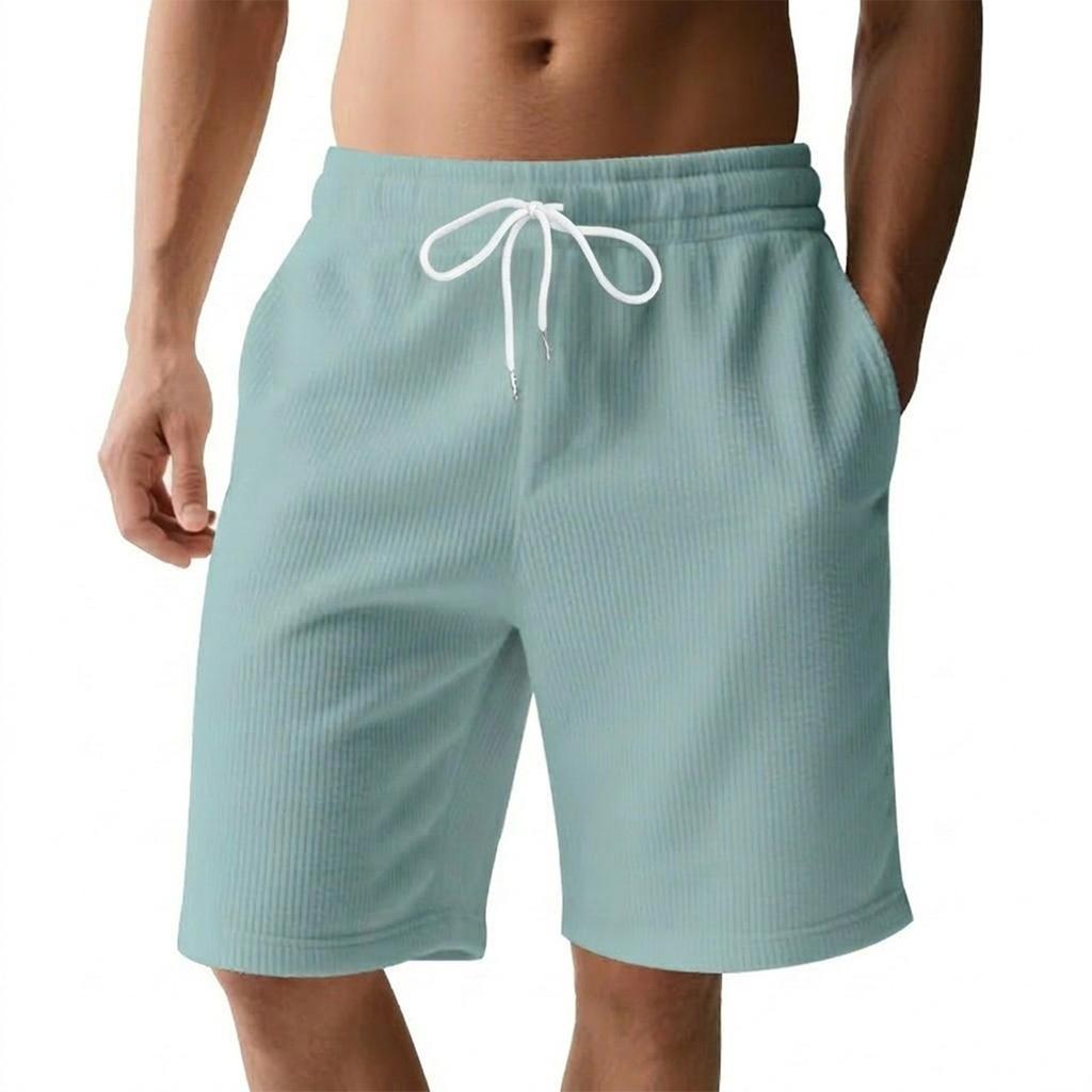 Pantaloncini Casual da Uomo con Coulisse in Vita e Tasche Vestibilità Rilassata Tessuto Leggero Morbido Design Elastico Comodo