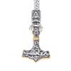 Nordische Mythologie Edelstahl Wikinger Thors Hammer Anhänger Odin Rune Halskette