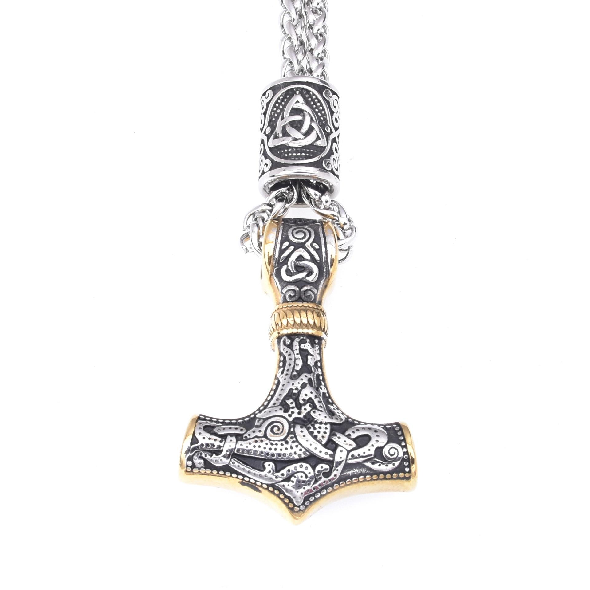 Скандинавская мифология Нержавеющая сталь Викинг Молот Тора Ожерелье с руной Одина — фото 8