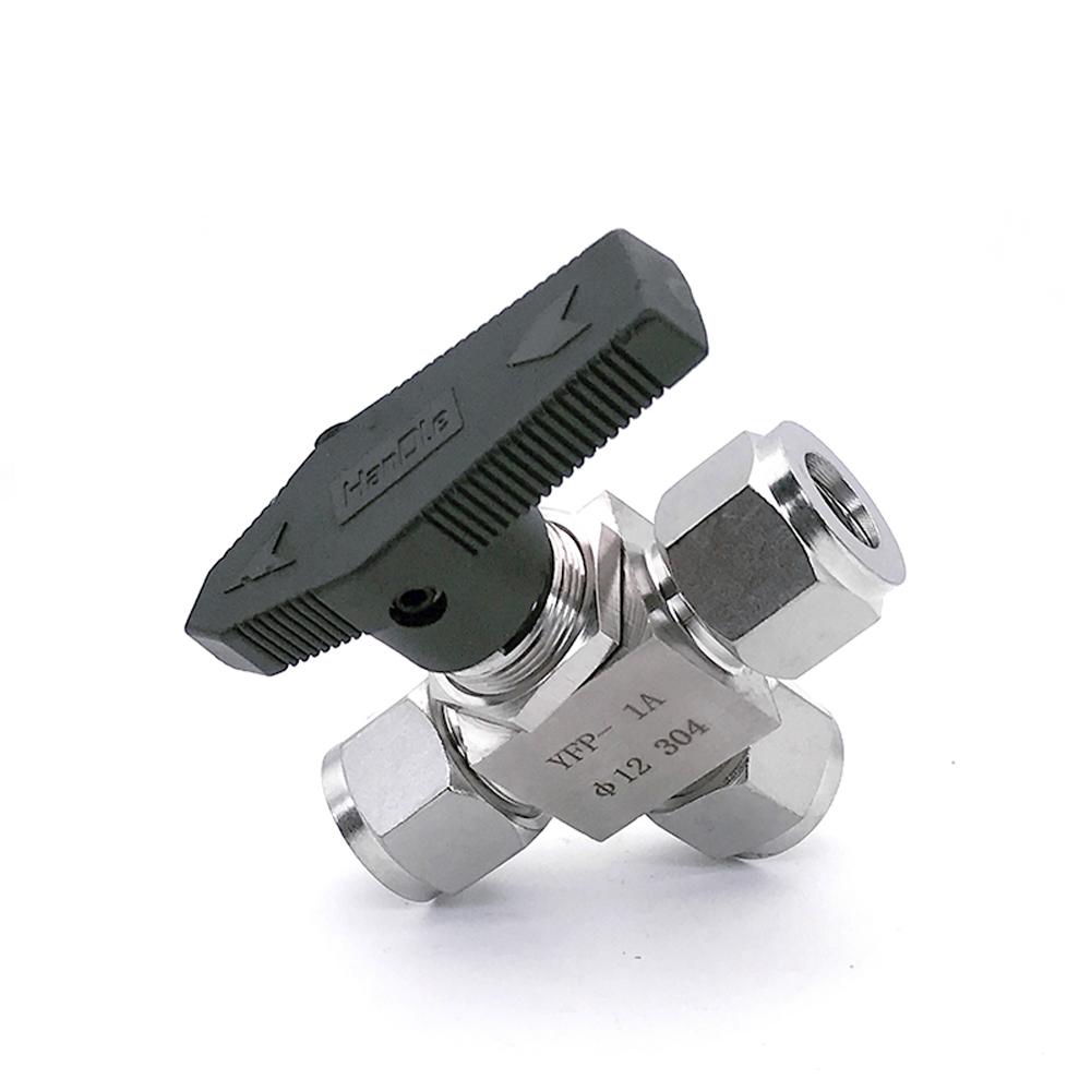 Fit 3/4/6/8/10/12-20mm 1/8" 1/4" 3/8" 1/2" OD Tube Tee L-Port Compression Ball Valve 304 Stainless Water Gas Oil