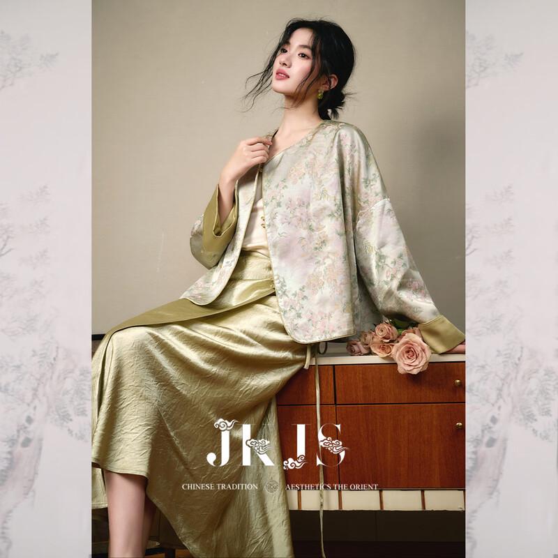 

JK&JS Районный жаккардовый женский жакет в новокитайском стиле XL