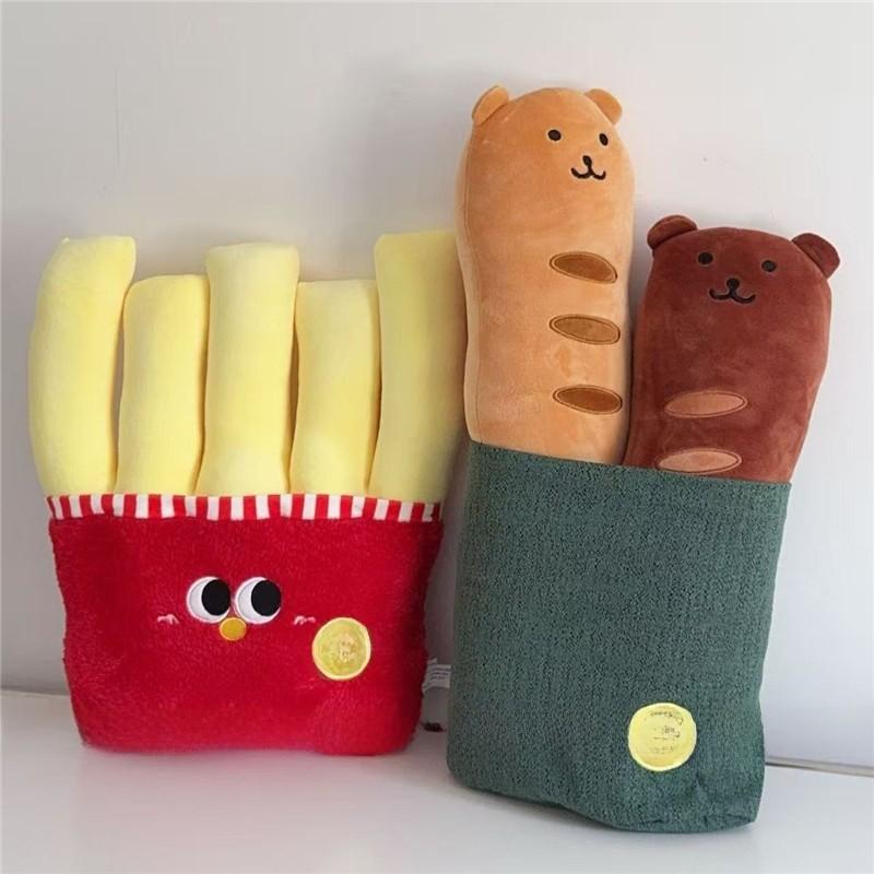 Stick Dharma Bear Cartoon Food Stuffed Cushion Living Room Decor Nap Support