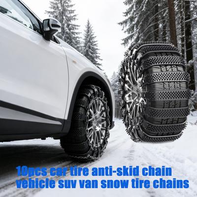 Tire Chains 10piece Anti-Slip Tyre Ties Belts Tire Chains For Cars For Ice Winter Hiking Trailer Offroad Lawn Fishing