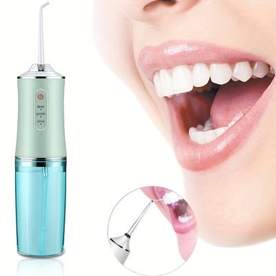 Portable Oral Irrigator Dental Water Flosser USB Rechargeable Water Jet Floss Tooth Pick Tip 220ml 3 Modes Teeth Cleaner