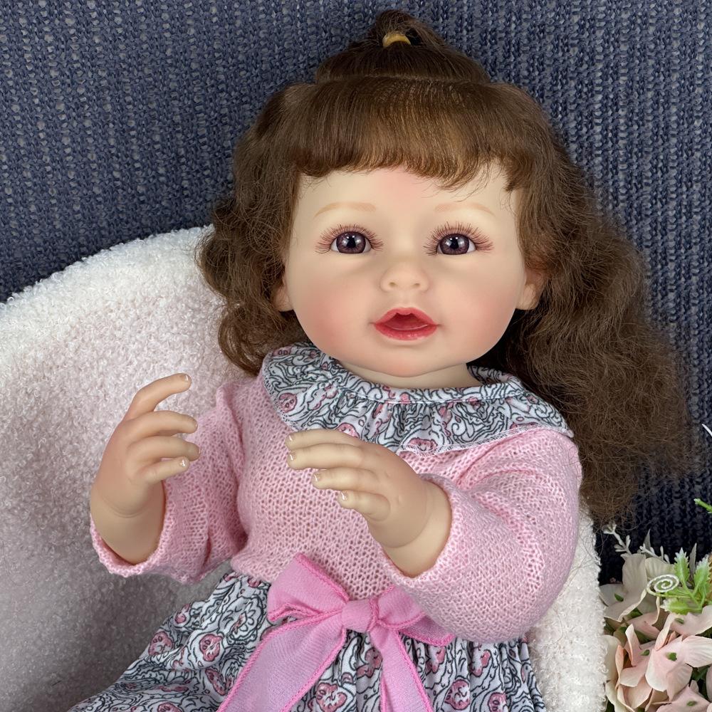 55CM Lavabile Realistica Morbida dipinta a mano Simulazione Baby Reborn Doll Bambini Accompagna la bambola da gioco