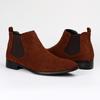Fashion Men's Frosted Suede Chelsea Boots Square Toe Men's Autumn Shoes with Stylish Men's Ankle Boots Large Size 48 D610