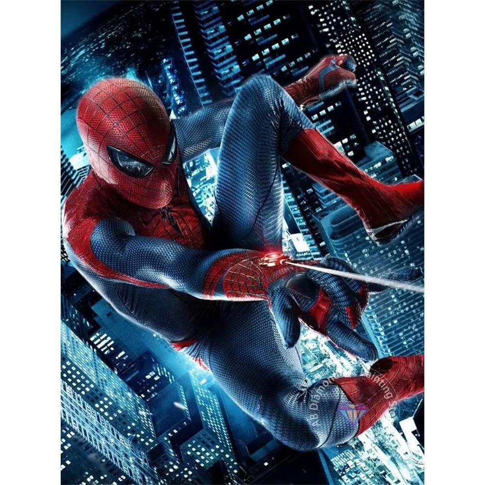 Spider-Man High-burning Realistic Style 5D Diamond Painting Full of Diamonds DIY Hand-applied Diamond Painting Hero Theme Decorative Painting Kit