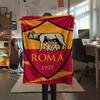 1pc A.S Roma Print Flannel Blanket, High Quality Comfortable for All Seasons, Home Decor, Warmth and Comfort, Perfect for Christmas Gifts01