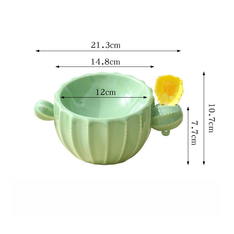 Creative Cactus Shape Pet Bowl Cat Ceramic Bowl Cat Dog Binaural Bowl Cat Bowl Dog Bowl