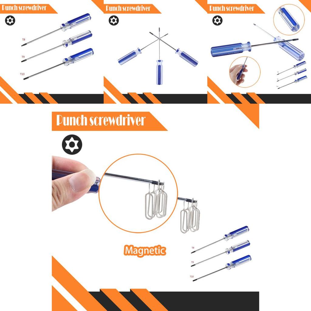 T8 T9 T10 Tamper Proof Screwdriver For Xbox Ps3 With Magnetic Steel Handle Design