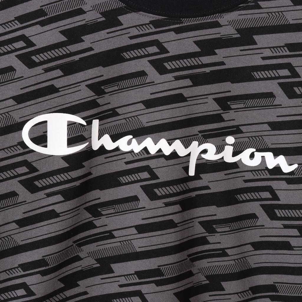 Champion Long Sleeve Crew Script School Charcoal Kids' T-Shirt, Neck, Logo, Boys, CK-YS405,