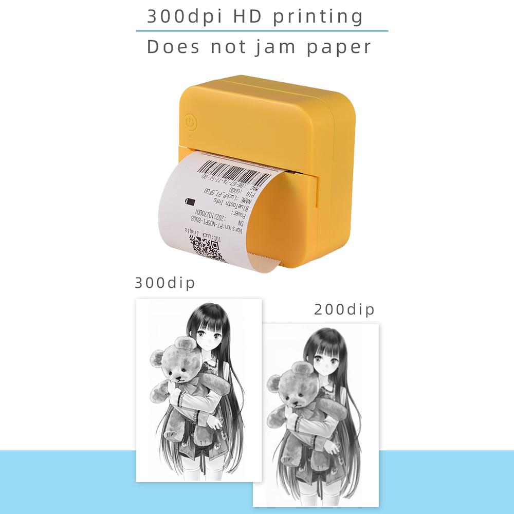 Mini Pocket Thermal Printer P7 Multifunction Portable Sticker Maker 300DPI Instant Photo Printing Support BT for IOS Android