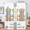 2pcs Cartoonish Bear Print Curtain   Room Darkening Window Treatment   Polyester   Xmas Decor   Home Decor   Rod Pocket Curtain