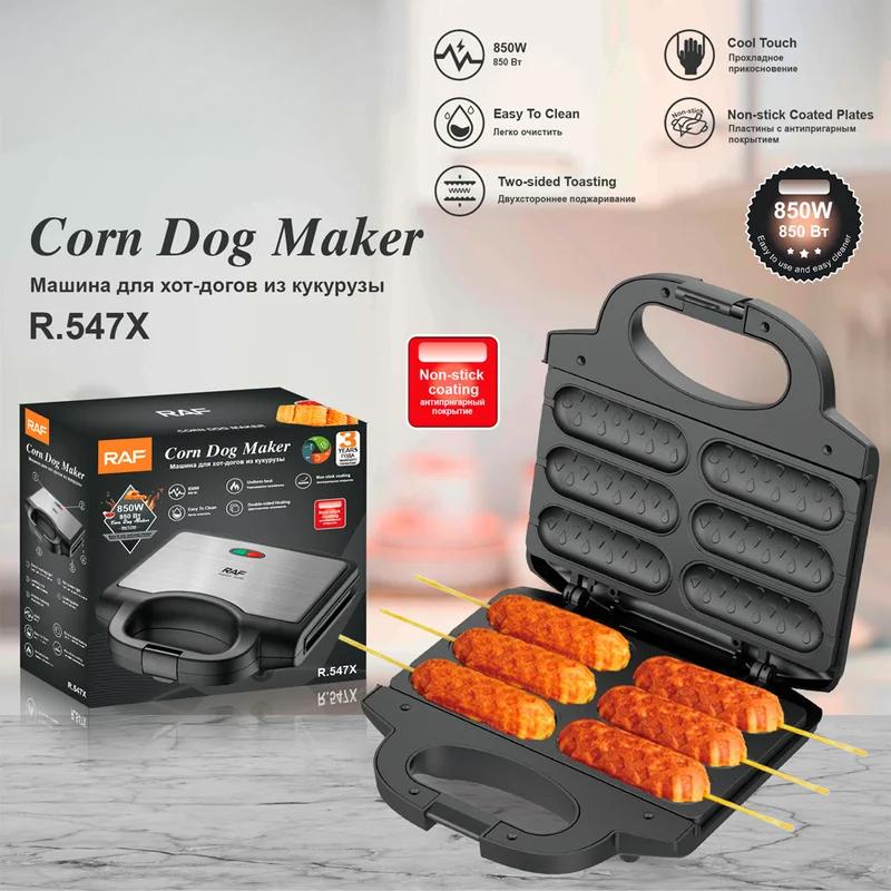 Elektrisk korvmakare 6 fack Krispig majskorv Våffelmakare Korvmaskin Frukostpanna Bakgrill 850W för kök