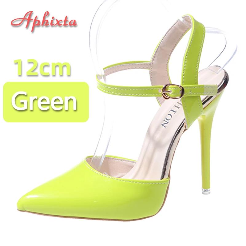 Fashion Summer Women's Sandals 12cm Super High Stiletto Heels Ankle Strap Sandals Large Size Women Hollow Pointed Toe Party Heels Shoes