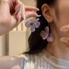 Exquisite lila Perlenblumen-Quastenohrringe - Strandresort-Stil