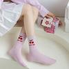 Pink Flower Women Socks  Cute Sweet Harajuku Cotton Socks Casual Korea Japanese Kawaii Girls Calcetines
