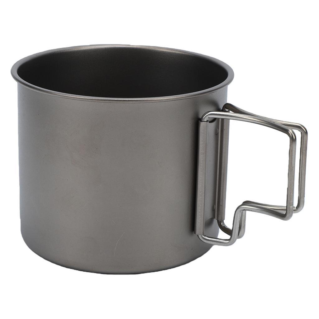 Ti Cup Camping Coffee Mug with Foldable Handle Lightweight Portable for Outdoors Travel Hiking 9CM
