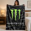 Flanelová deka s potiskem Monster Energy Útulná teplá plyšová přehozová deka na postel pohovku gauč pro vnitřní domácí použití