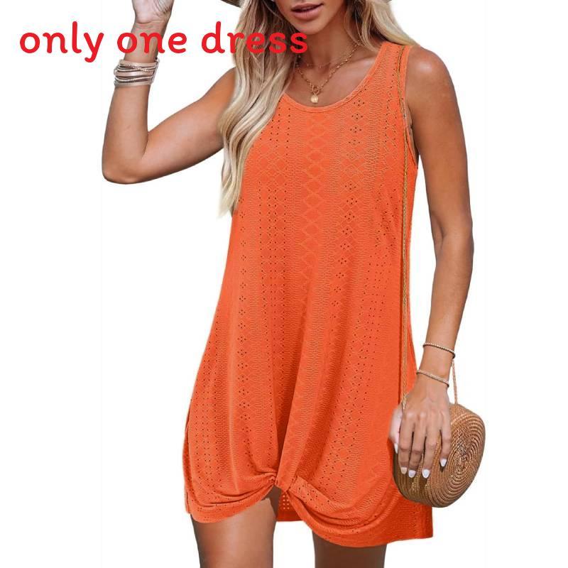 Polyester Splicing Aline Minikleid mit verdrehtem Knoten für den Sommer-Strandurlaub