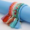 Boho bunter Tonperlen Muschel Quaste Armband