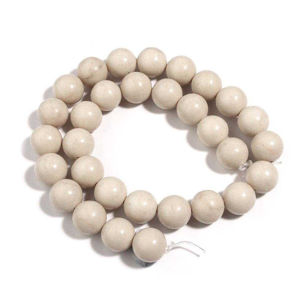 1 Strand Natural Stone Beads 4/6/8/10/12mm Beige Round Loose Beads For Jewelry Making DIY Crafts Bracelets Necklace Accessories