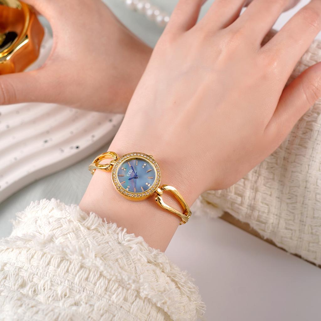 Light Luxury Diamond-Encrusted Student Watch Versatile Fashion Waterproof Alloy Watch Women'S Bracelet Quartz Watch