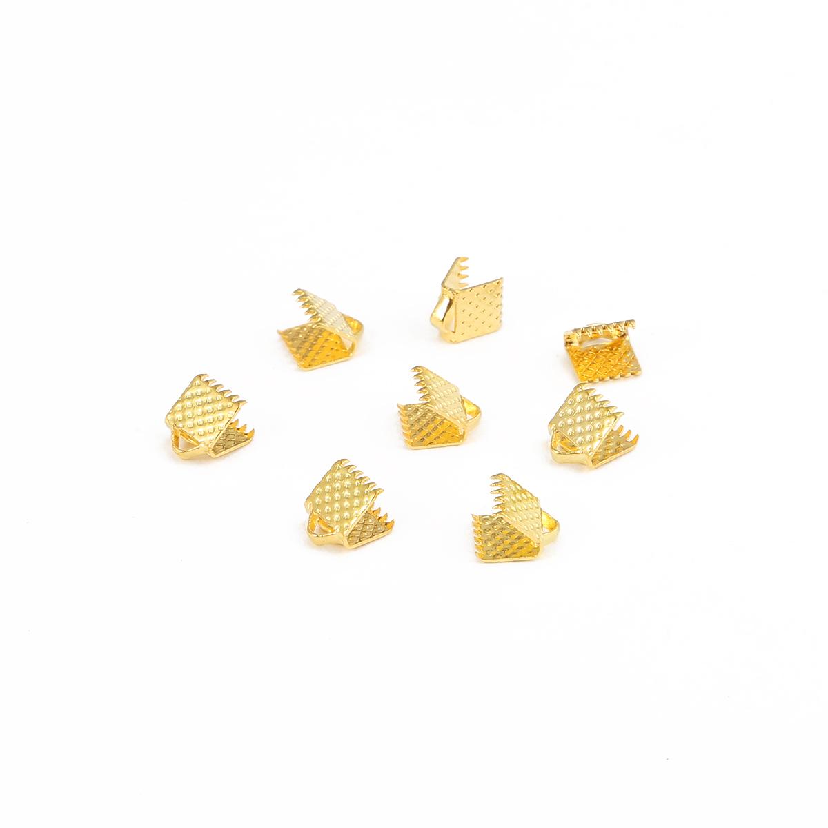 

50 шт. текстуровані кінцеві ковпачки обжимні намистини шнур плоский чохол застібки кліп складний DIY ювелірні вироби намисто з єднувачі фурнітура DIY 6mm